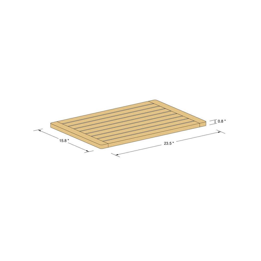 Eco-Friendly Teak Wood Bath Mat with Non-Slip Feet
