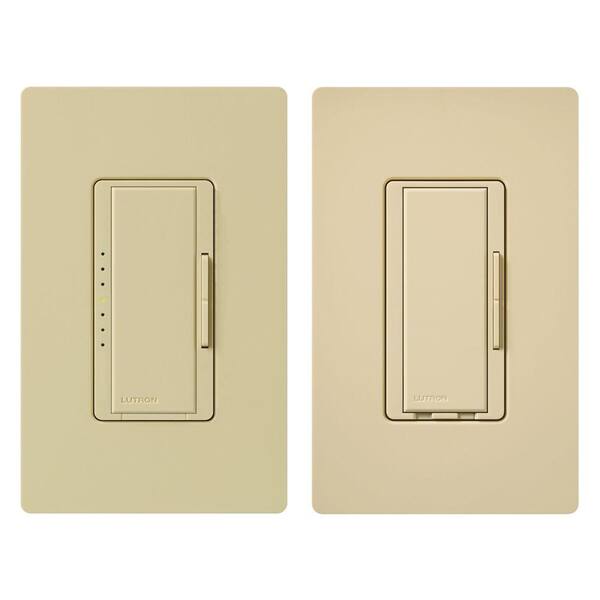 Lutron Maestro Fan Control and Light Dimmer Kit for Incandescent and Halogen, Single-Pole, Ivory