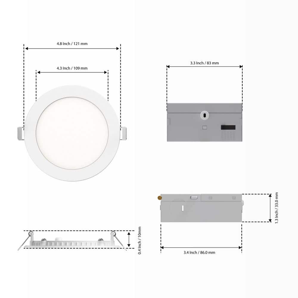 4'' White Aluminum LED Canless Recessed Lighting Kit