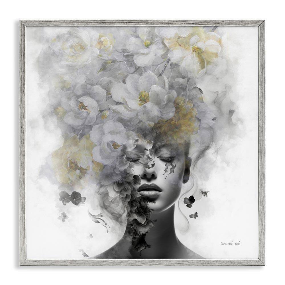 Hidden Spring Visage by Danhui Nai Gray Framed People Giclee Art Print 24 in. x 24 in. price history on PriceWatchPro