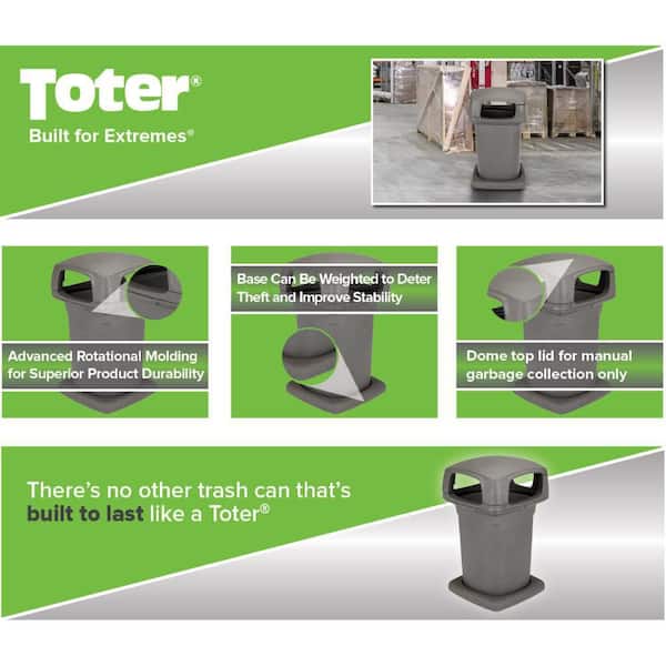 Toter 60 Gal. Park Trash Can with Lid 860GB-35865 - The Home Depot