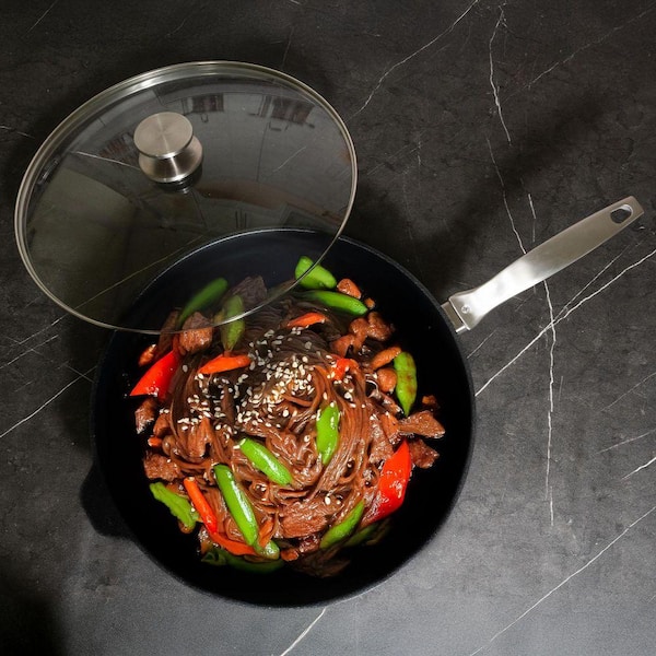 CXD 5.8 qt. Nonstick Ceramic 12.5 in. Saute pan Glossy Black