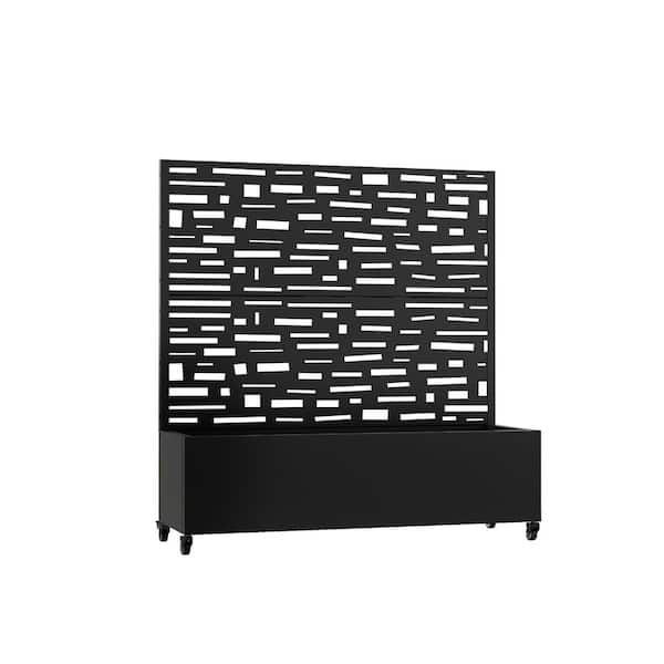 4 ft. H x 4 ft. W Metal Planter Box with Trellis Black