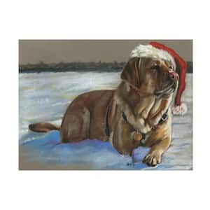 Animal Barbara Keith 'Weihnachts Hound' Unframed Photography Wall Art 35 in. x 47 in.
