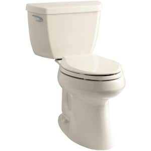 Highline 10 in. Rough In 2-Piece 1.28 GPF Single Flush Elongated Toilet in Almond Seat Not Included