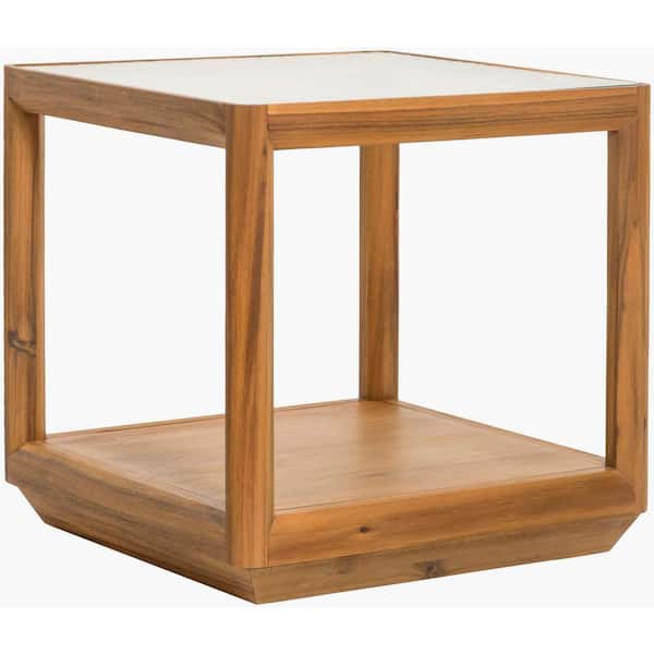 Livabliss Gordon Modern End Table, Wheat, 21 in. H x 22 in. W x 22 in. D