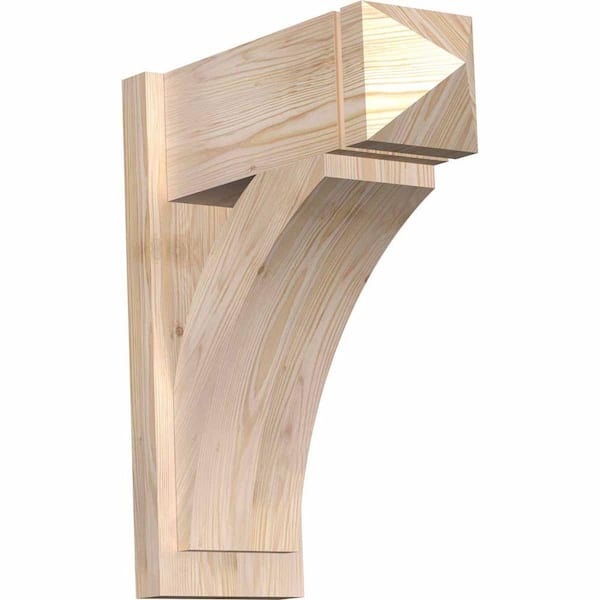 Ekena Millwork 8 in. x 24 in. x 20 in. Douglas Fir Thorton Arts and Crafts Rough Sawn Outlooker