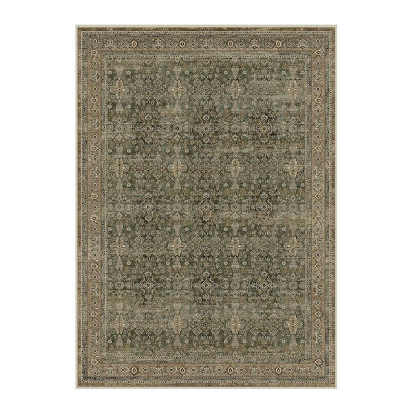 Star Greeen 5 ft. x 7 ft.  Distressed Vintage Floral Area Rug