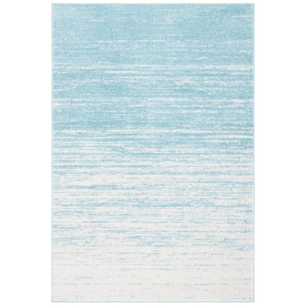 SAFAVIEH Adirondack 4 ft. x 6 ft. Aqua/Ivory Solid Color Striped Area Rug