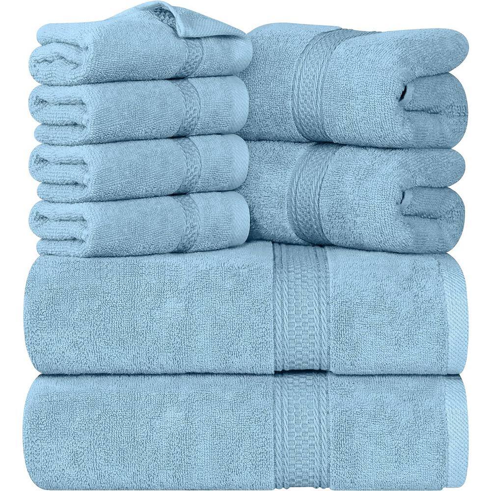 Aoibox 8Piece Premium Towel w/2 Bath Towels, 2 Hand Towels & 4 Wash
