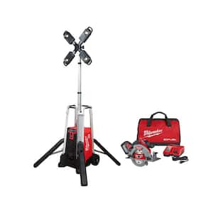 MX FUEL ROCKET Tower Light/Charger with M18 FUEL Lithium-Ion Brushless Cordless 7-1/4 in. Circular Saw Kit