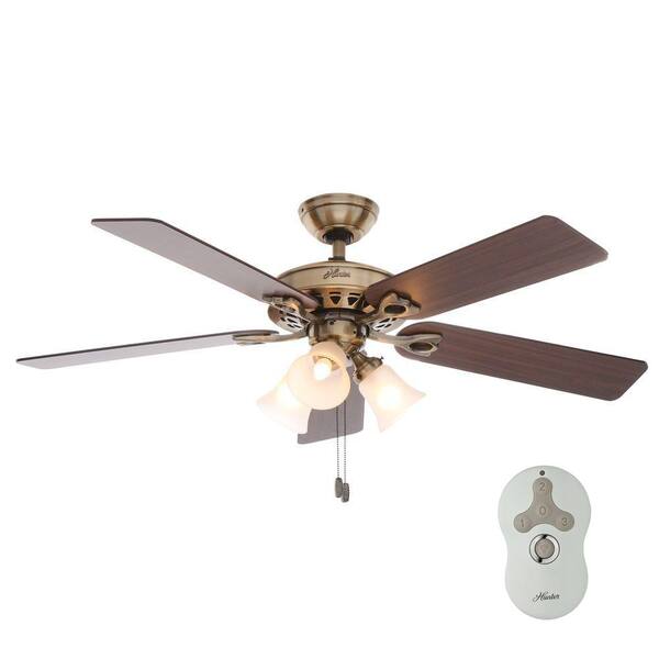 Hunter Sontera 52 in. Indoor Antique Brass Ceiling Fan with Remote