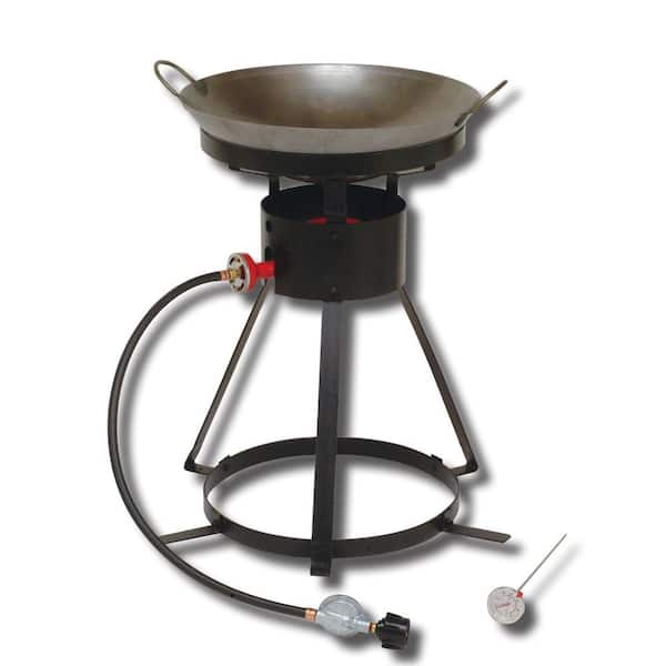 aardappel waterbestendig Tactiel gevoel King Kooker 54,000 BTU Bolt Together Portable Propane Gas Outdoor Cooker  with Special Recessed Wok Ring and 18 in. Steel Wok 24 WC - The Home Depot