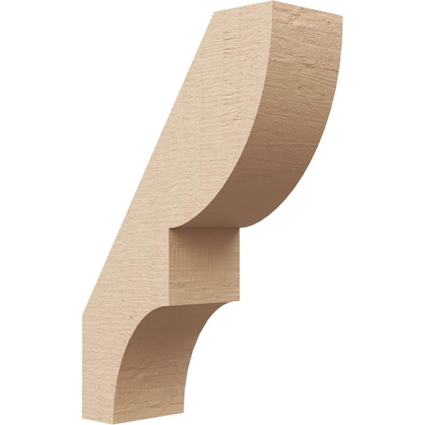 Ekena Millwork 3 in. x 12 in. x 8 in. Ridgewood Rough Cedar Woodgrain Timberthane Polyurethane Knee Brace, Primed