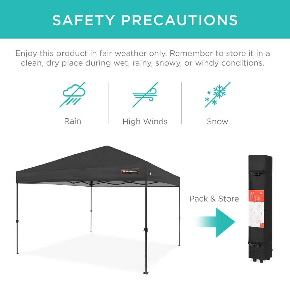 Gray 10x10ft Steel Pop-Up Canopy Tent with Wheeled Case