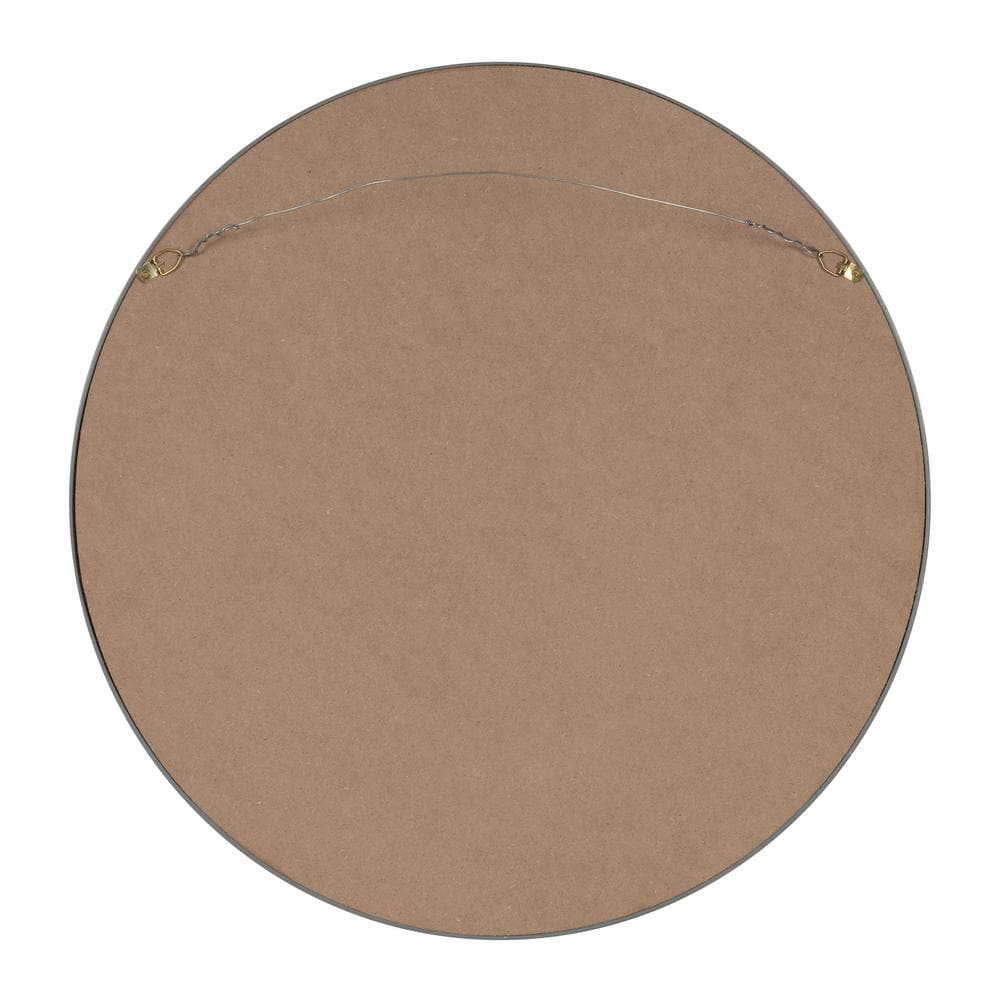 Travis 21.6'' Navy Blue Round Wood Wall Mirror