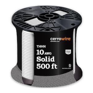 500 ft. 10 Gauge White Solid Copper THHN Wire