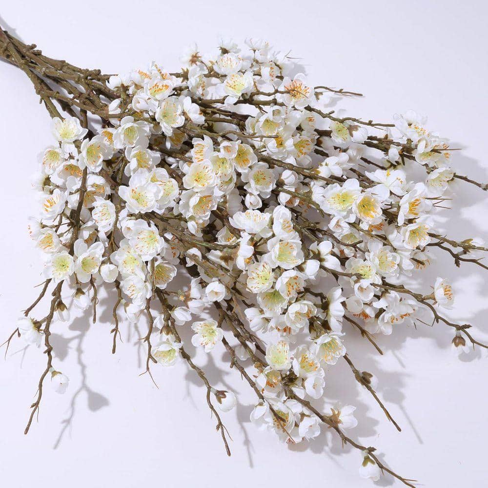 桜の花（白） 34.45 in. White Artificial Cherry Blossom Branches(6-Pieces) YYD6