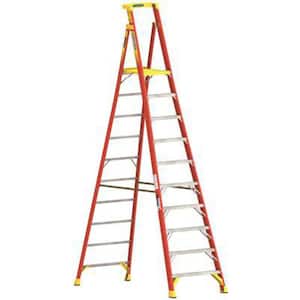 10 ft. Fiberglass Podium Ladder with 16 ft. Reach and 300 lbs. Load Capacity Type IA Duty Rating