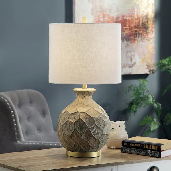 Gold Round Table Lamp With, Gold Round Table Lamp
