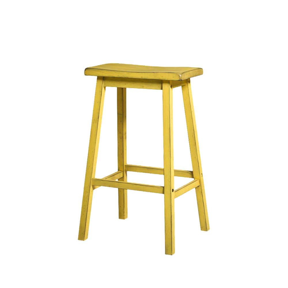 yellow wood stool