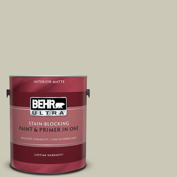 BEHR ULTRA 1 gal. #UL200-8 Ocean Foam Matte Interior Paint and Primer in One