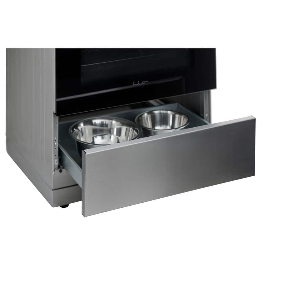 24" Stainless Steel Electric Range with Convection Oven and Glass Top