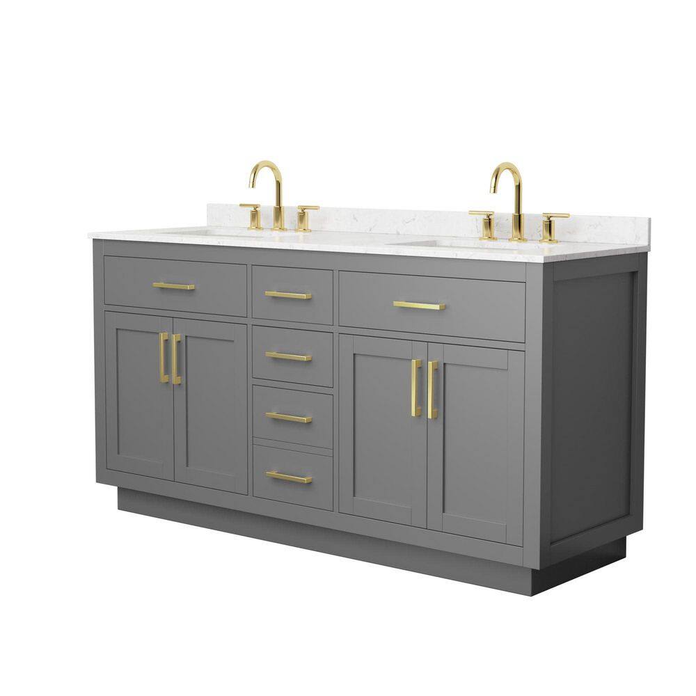 Beckett TK 66 in. Double Freestanding Dark Gray Bath Vanity with Top price history on PriceWatchPro