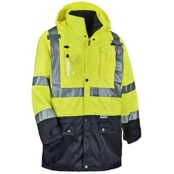 Ergodyne Men's 5X-Large Lime Polyester Reflective Thermal Jacket Kit