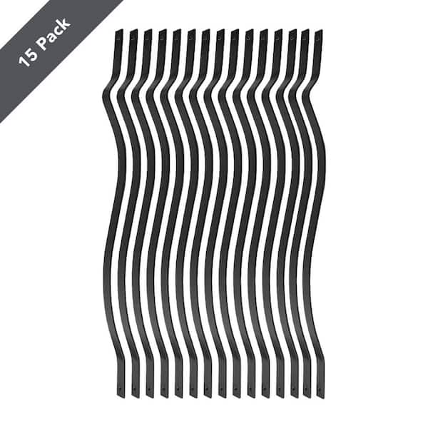 Deckorators 29-1/2 in. x 1 in. Black Aluminum Baroque Baluster (15-Pack)