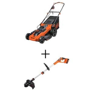 40V MAX 20 in. Battery Powered Walk Behind Push Lawn Mower and 2-in-1 String Trimmer/Edger with (2) 2Ah Batteries
