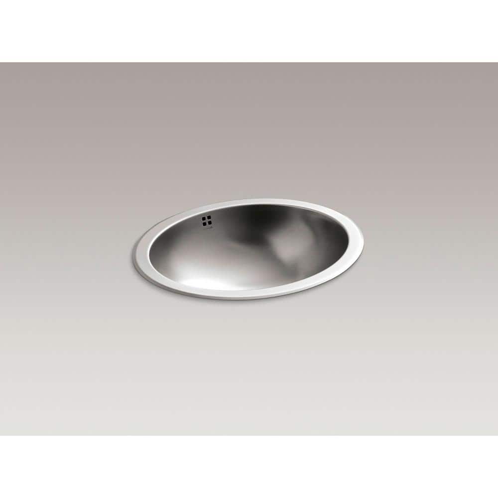 Bachata Luster Stainless Steel Oval Drop-In Bathroom Sink