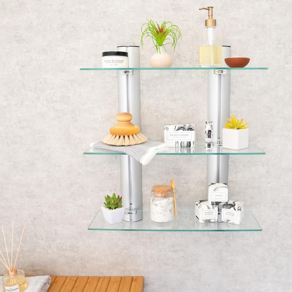 3 Tier Metal and Wood Wall Shelf – Decocrated