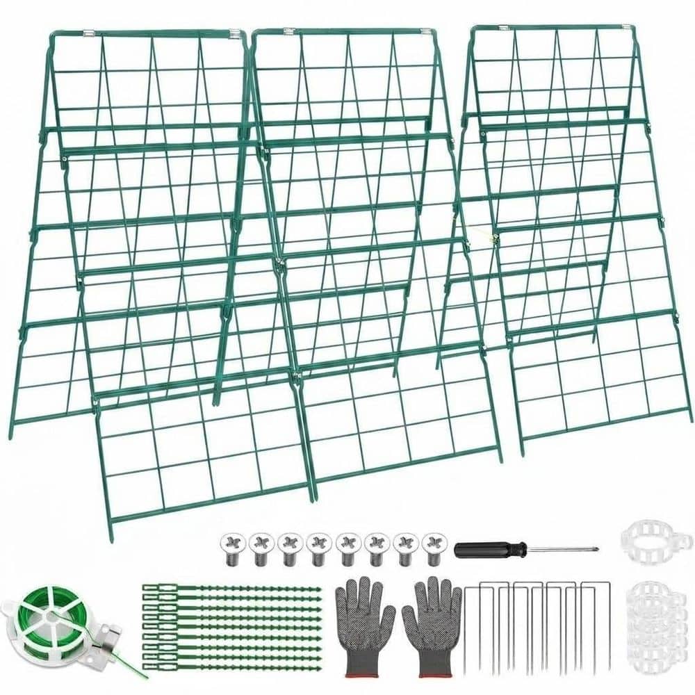 42 in. Coated Steel A Frame Trellis for Outdoor Climbing Plants Raised Beds Cucumber Trellis 2 Pack price history on PriceWatchPro