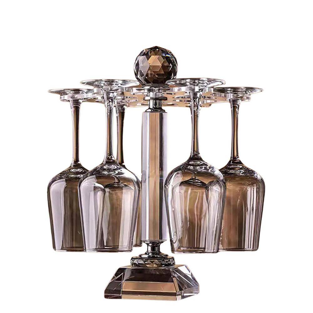 Anqtovp Transparent Desktop Rotating Stemware Rack Elegant Crystal ...