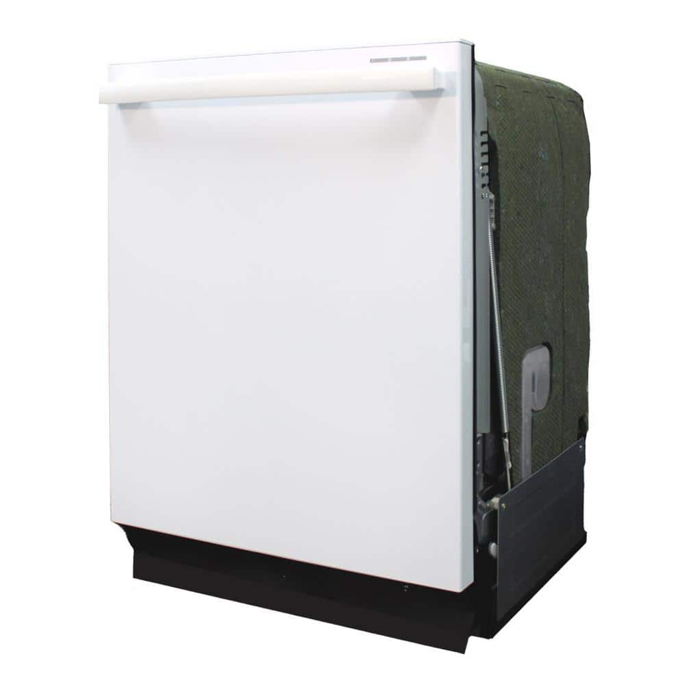 24" White Stainless Steel Built-In Dishwasher with Smart Wash System