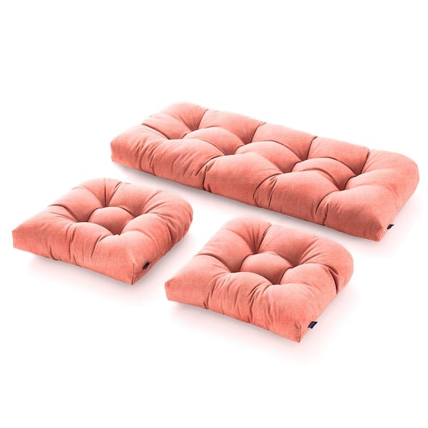 BLISSWALK 3-Piece Outdoor Chair Cushions Loveseat Outdoor Cushions Set Wicker Patio Cushion for Patio Furniture