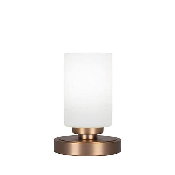 Unbranded Quincy 8 in. New Age Brass Accent Lamp with Glass Shade