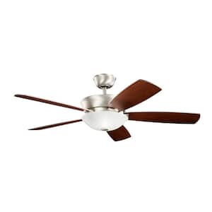 Skye 54 in. Integrated LED Indoor Brushed Nickel Downrod Mount Ceiling Fan with Light Kit and Wall Control