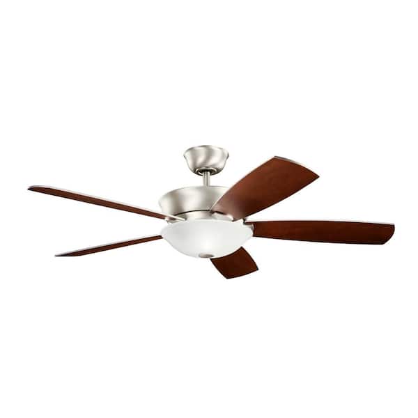 KICHLER Skye 54 in. Indoor Brushed Nickel Downrod Mount Ceiling Fan with Integrated LED with Wall Control Included