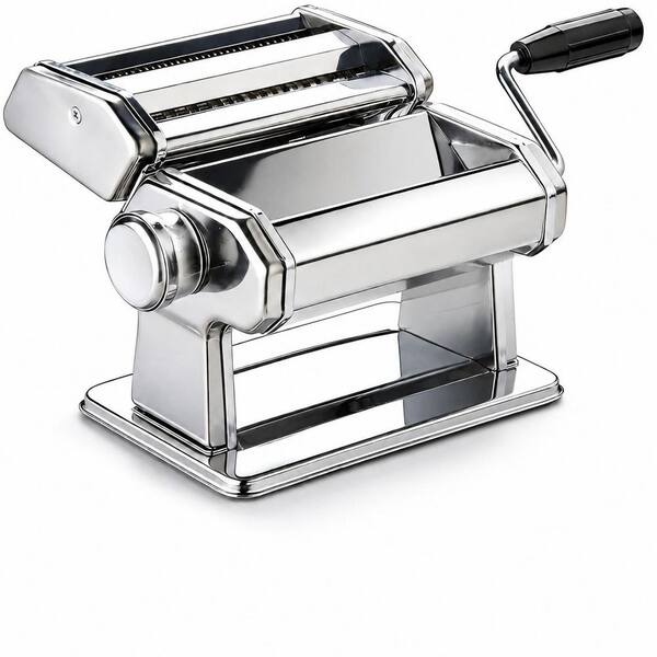 Manual Pasta Maker Machine with 9 Thickness Settings, Dough Cutter and Hand Crank for Spaghetti and Fettuccine
