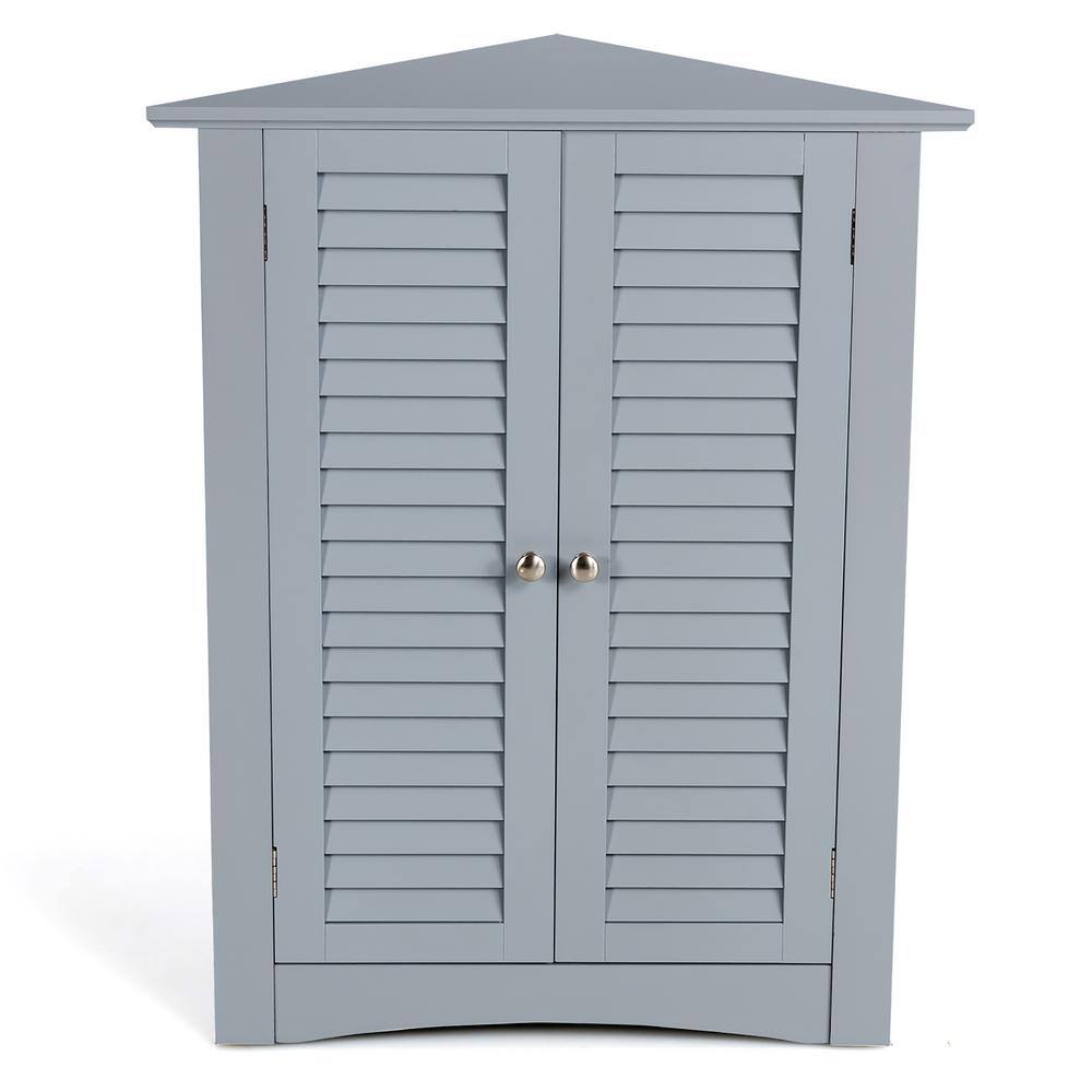Costway 22 in. W x 14.5 in. D x 31.5 in. H Gray Corner Storage Linen