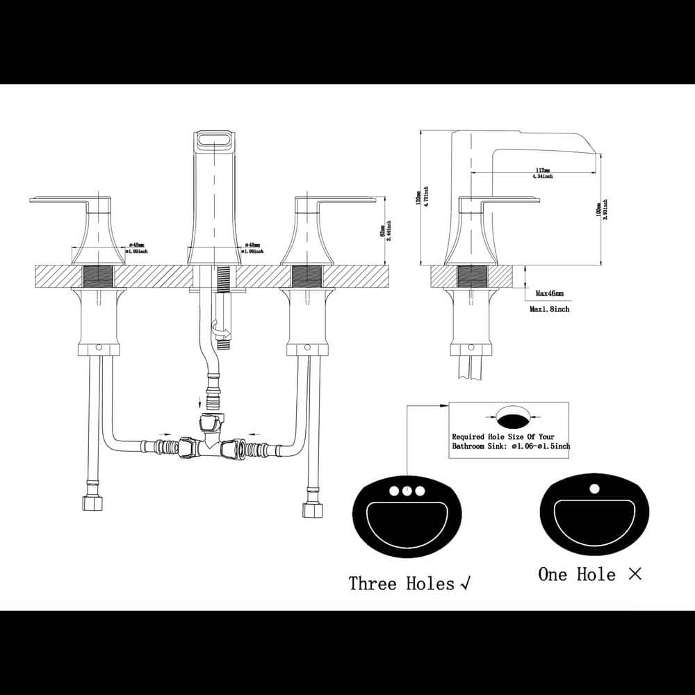 Oil Rubbed Bronze Widespread Bathroom Faucet with Lever Handles