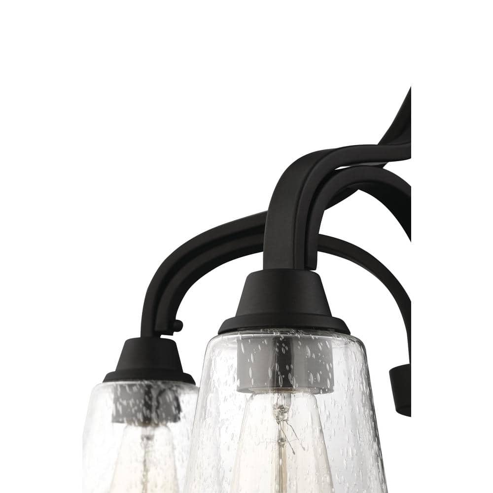 Espresso Nickel 5-Light Chandelier with Clear Bell Shades