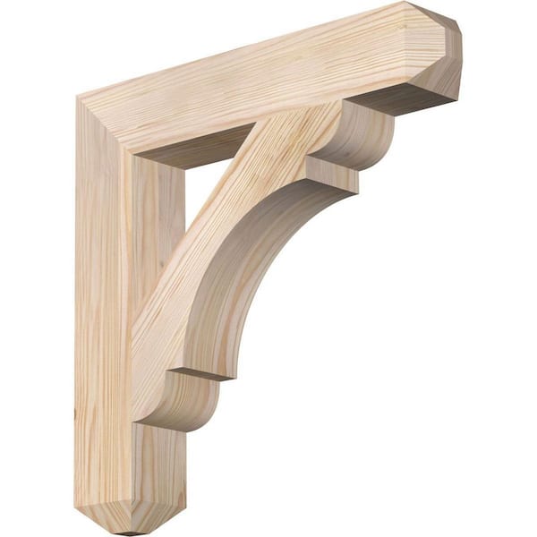 Ekena Millwork 3.5 in. x 20 in. x 20 in. Douglas Fir Olympic Craftsman Smooth Bracket