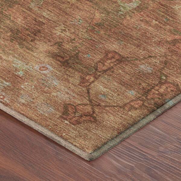 Mayfield Premium Machine Washable Abstract AMF2299 Terracotta 10 ft. x 14 ft. Area Rug