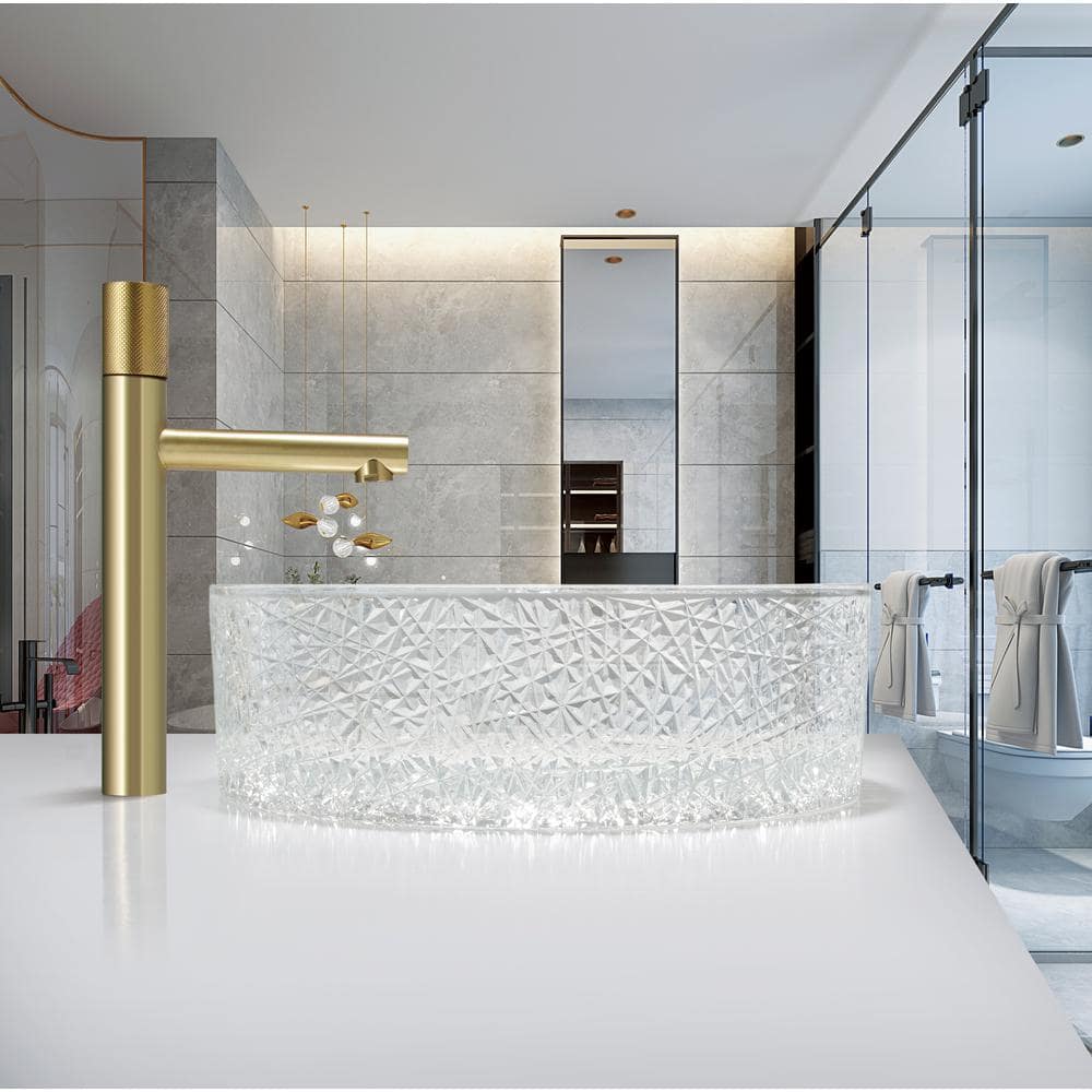 Stadium 16" Clear Tempered Glass Circular Vessel Sink