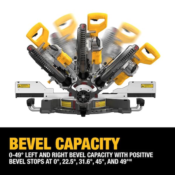 DEWALT - 60-Volt LithiumIon 12 in. Cordless Sliding Miter Saw Kit and 60-Volt Brushless 8-1/4 in. Saw Kit with 9.0Ah Battery Pack