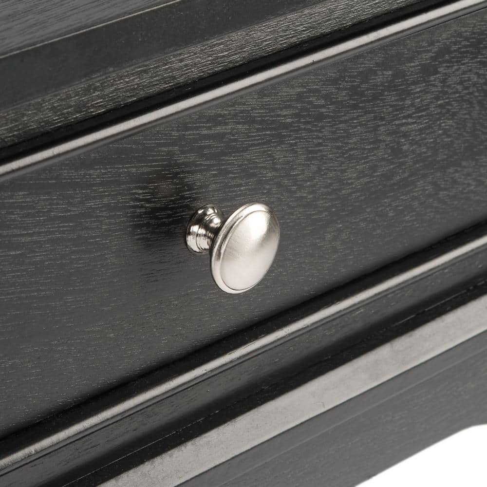 Opal 39'' Rich Black Wood and Metal Console Table with Storage