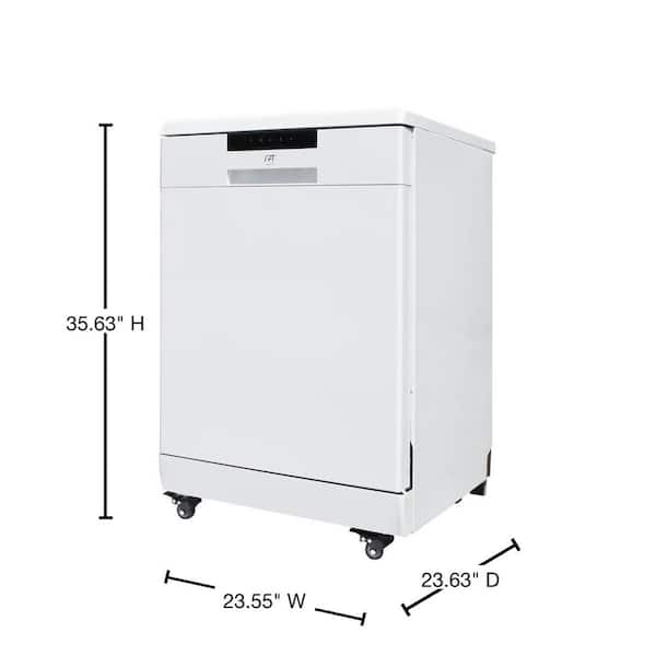 SPT Sd-6513Wb 24 Wide Portable Dishwasher with Energy Star, 6 Wash Programs, 10 Place Settings and Stainless Steel Tub - White
